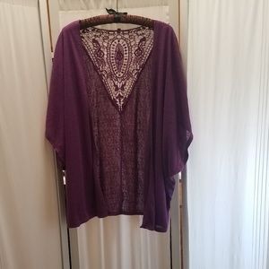 Purple short kimono cardigan